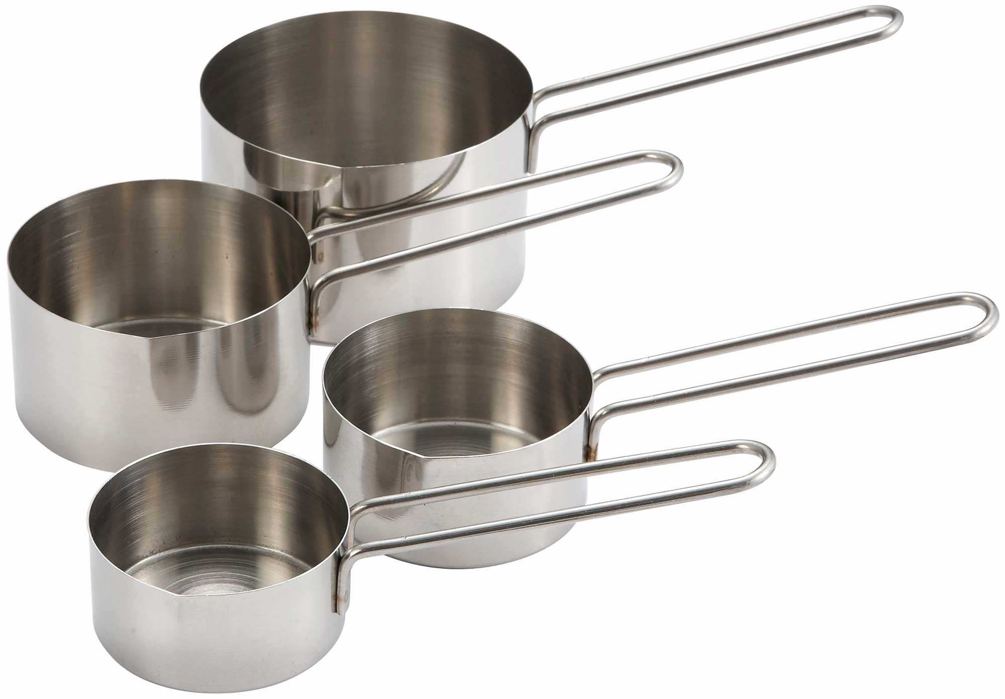 Winco 4-Piece Measuring Cup Set, Stainless Steel