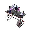 Amazon.com: CubiCubi Gaming Desk with LED Lights, 47 Inch Z Shaped ...
