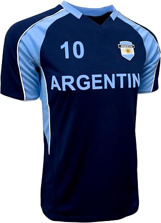 Mens Argentina Short Sleeve Shirt, Adult Sizes Argentina Game Day Soccer Jersey T-Shirt