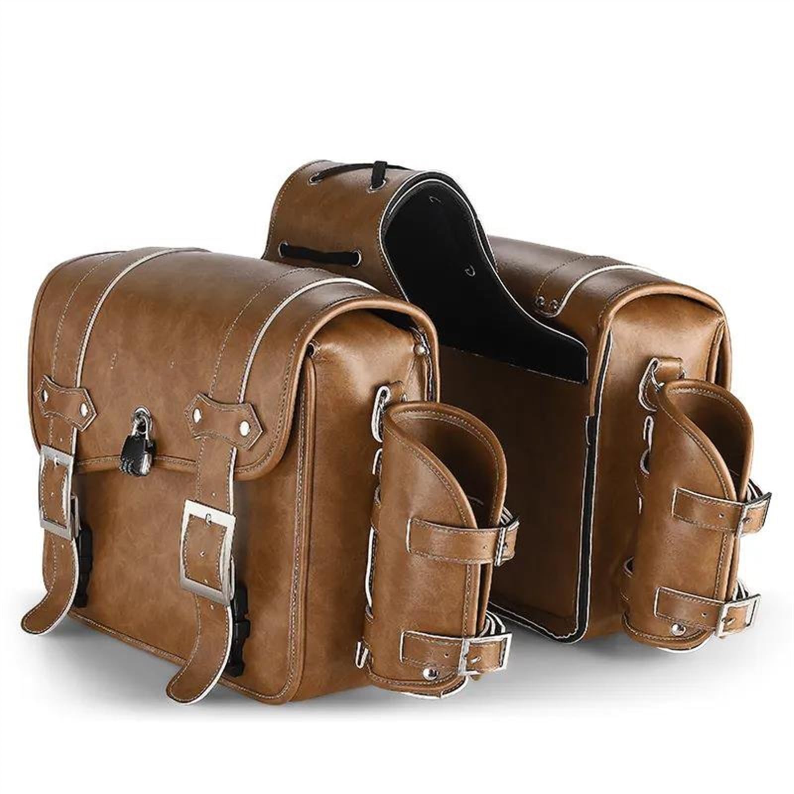 Borse Laterali Impermeabili Per Moto Con Lucchetto A Codice – 33 Cm, In Pelle Sintetica, Set Da 2, Per Attrezzi E Oggetti Personali, Chiusura Sicura