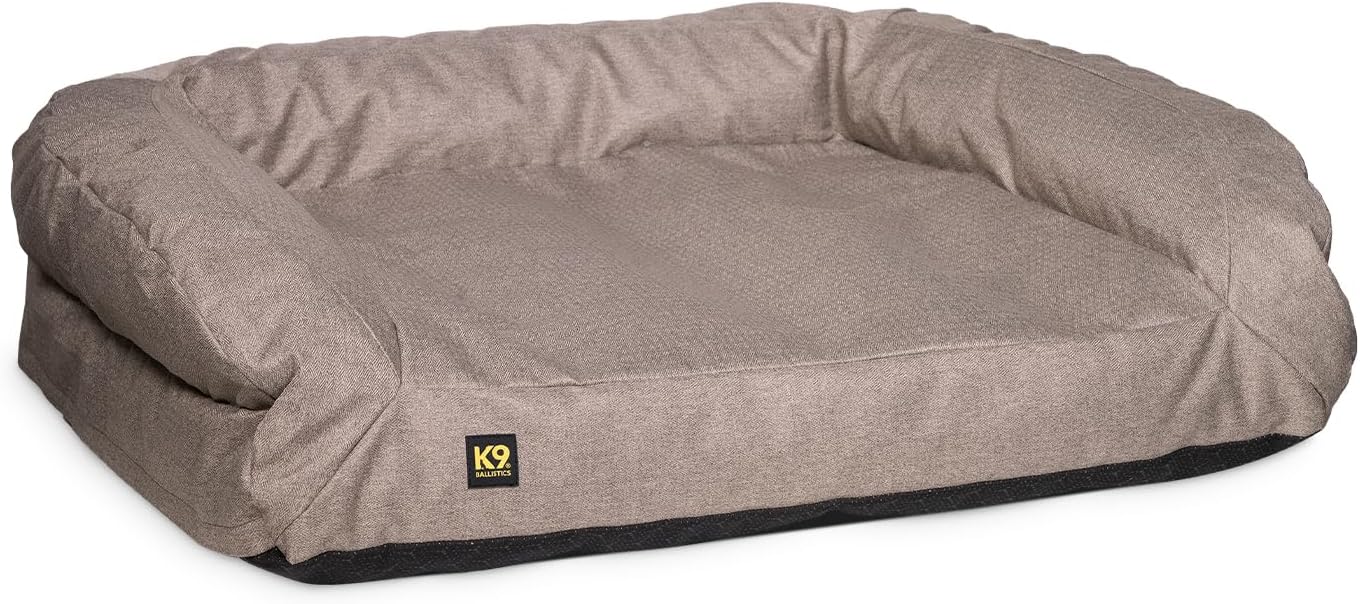 (Similar foto )K9 Ballistics Tough Bolster Nesting Pillow Sofa Dog Bed with Removable Washable Cover - Durable, Water Resistant with Nonskid Bottom - X-Large, Taupe Premium Finish X-Large (54\" L x 38\" W x 10\" H) Taupe Premium Finish