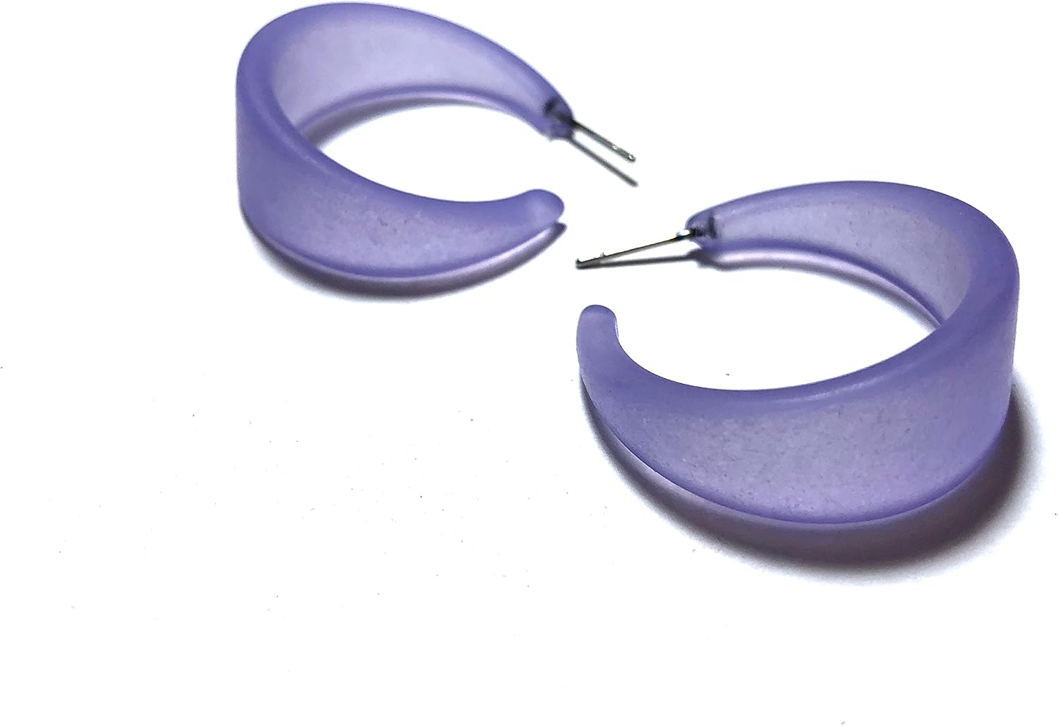 Periwinkle Blue Lucite Large Marilyn Hoop Earrings - MARL-BL-4