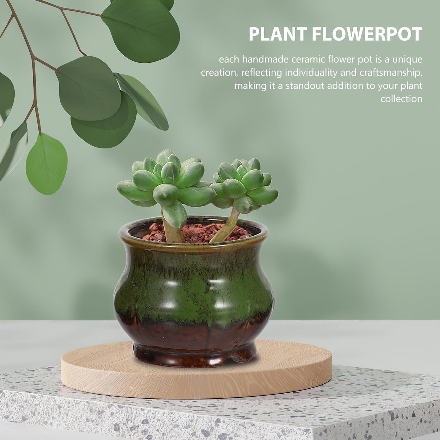 BESPORTBLE 5pcs Ceramic Succulent Planter Set with Glazed Flower Pots for Indoor Garden, Small Vintage Style Multi-Color Ceramic Plant Pots for Home Patio Decor