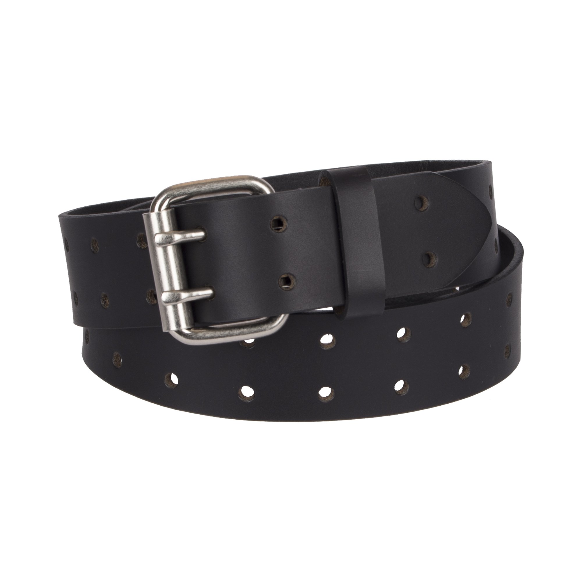 Dickies Men's Leather Two Hole Double Prong Bridle Belt, Large, Black
