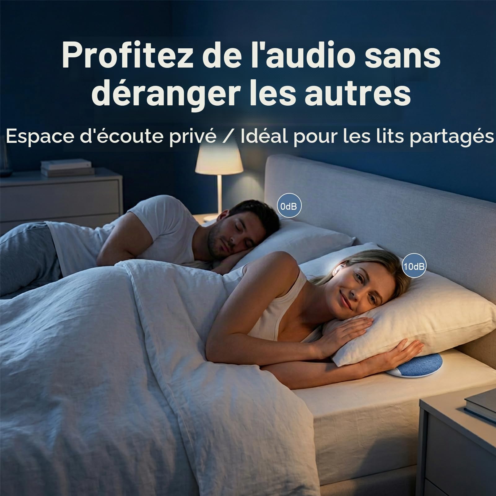Haut Parleur Oreiller avec Bluetooth sous d'oreiller pour Dormir, Haut-Parleur Ultra Fin Portable, Sons Apaisants et Minuterie de Sommeil, pour Chambre, Hôtel, Camping
