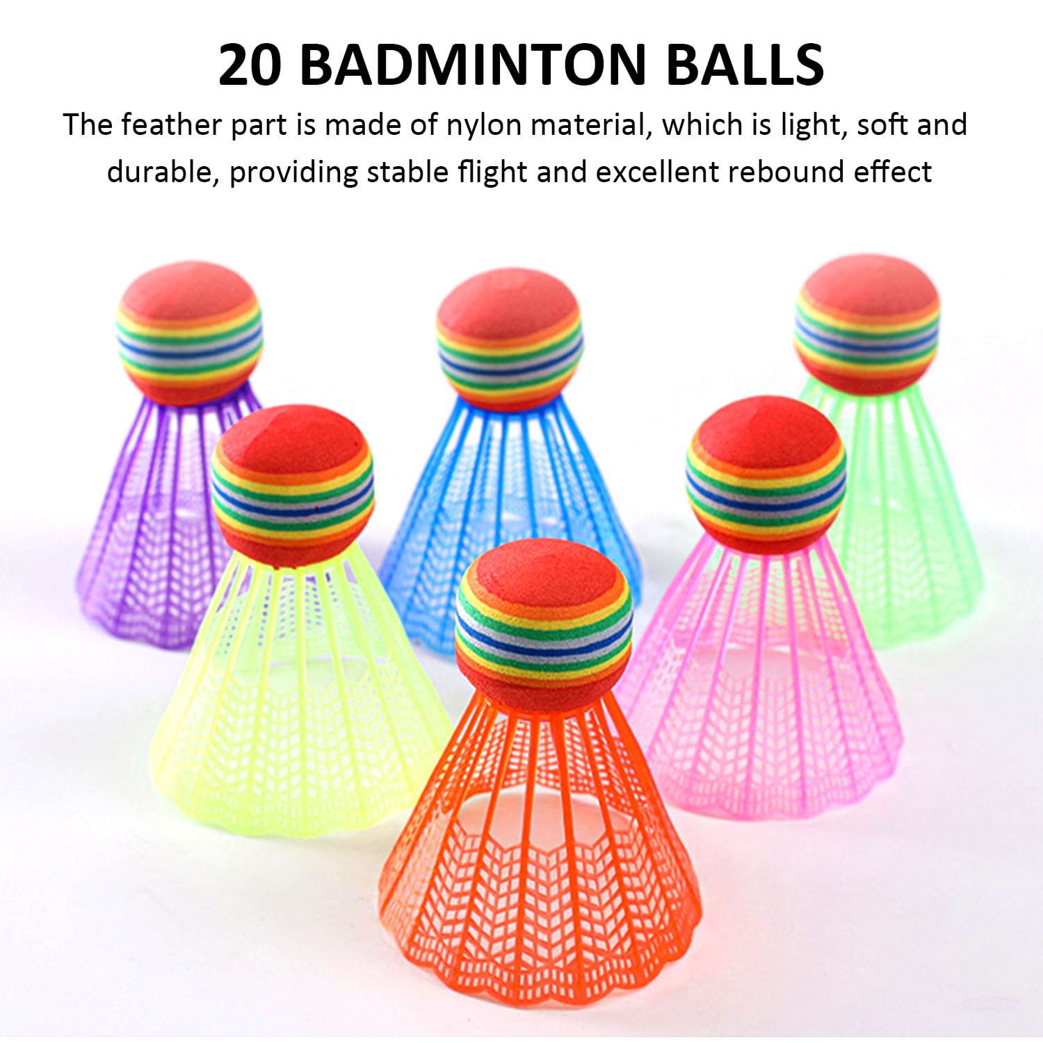 MEMOFYND Bádminton de plástico colorido, duradero para interiores y exteriores, entrenamiento y juegos