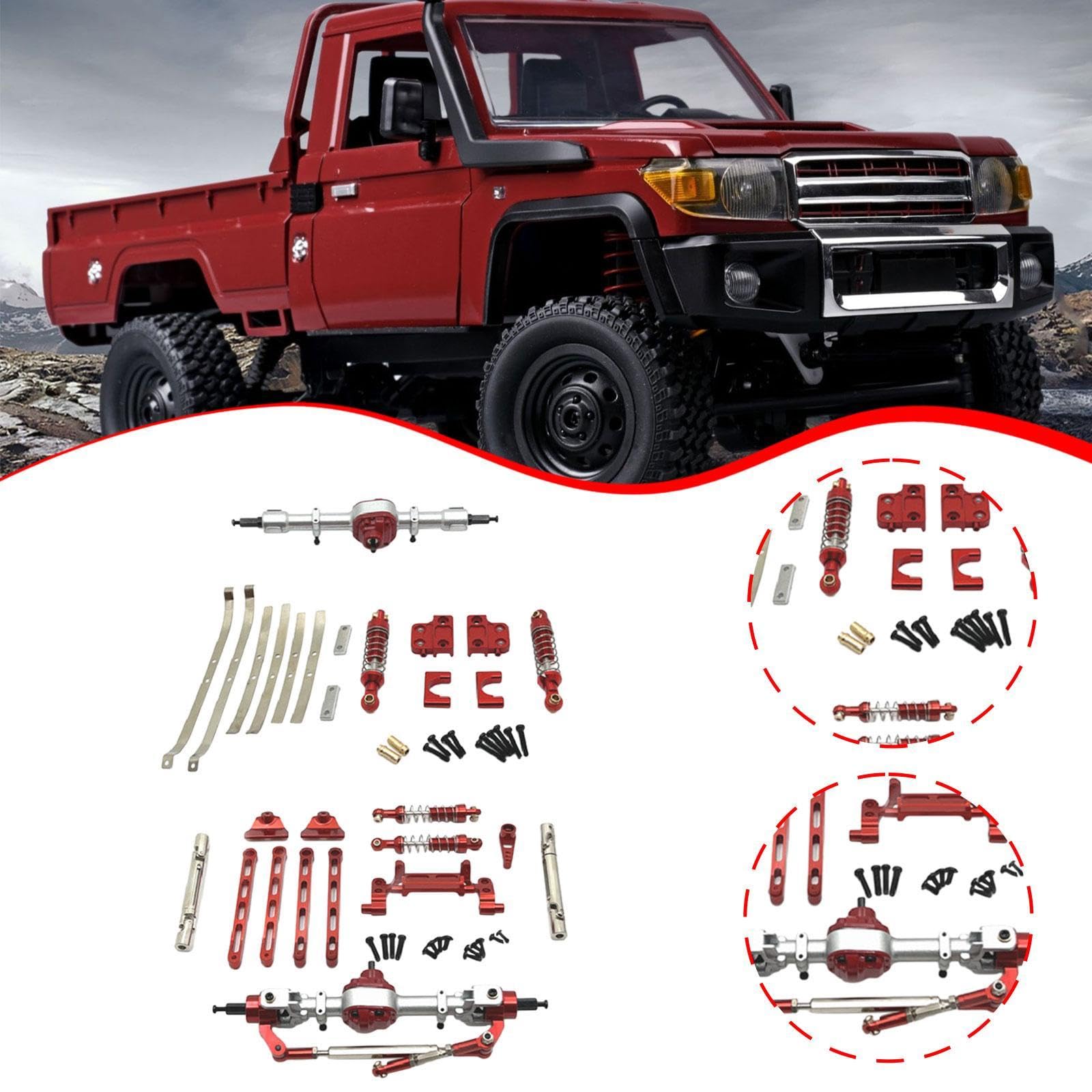 Kit de Reemplazo Y Reacondicionamiento de Piezas de Repuesto Metálicas para Chasis de Coche RC, Accesorio de Montaje de Centro de Gravedad Inferior, U, Rojo