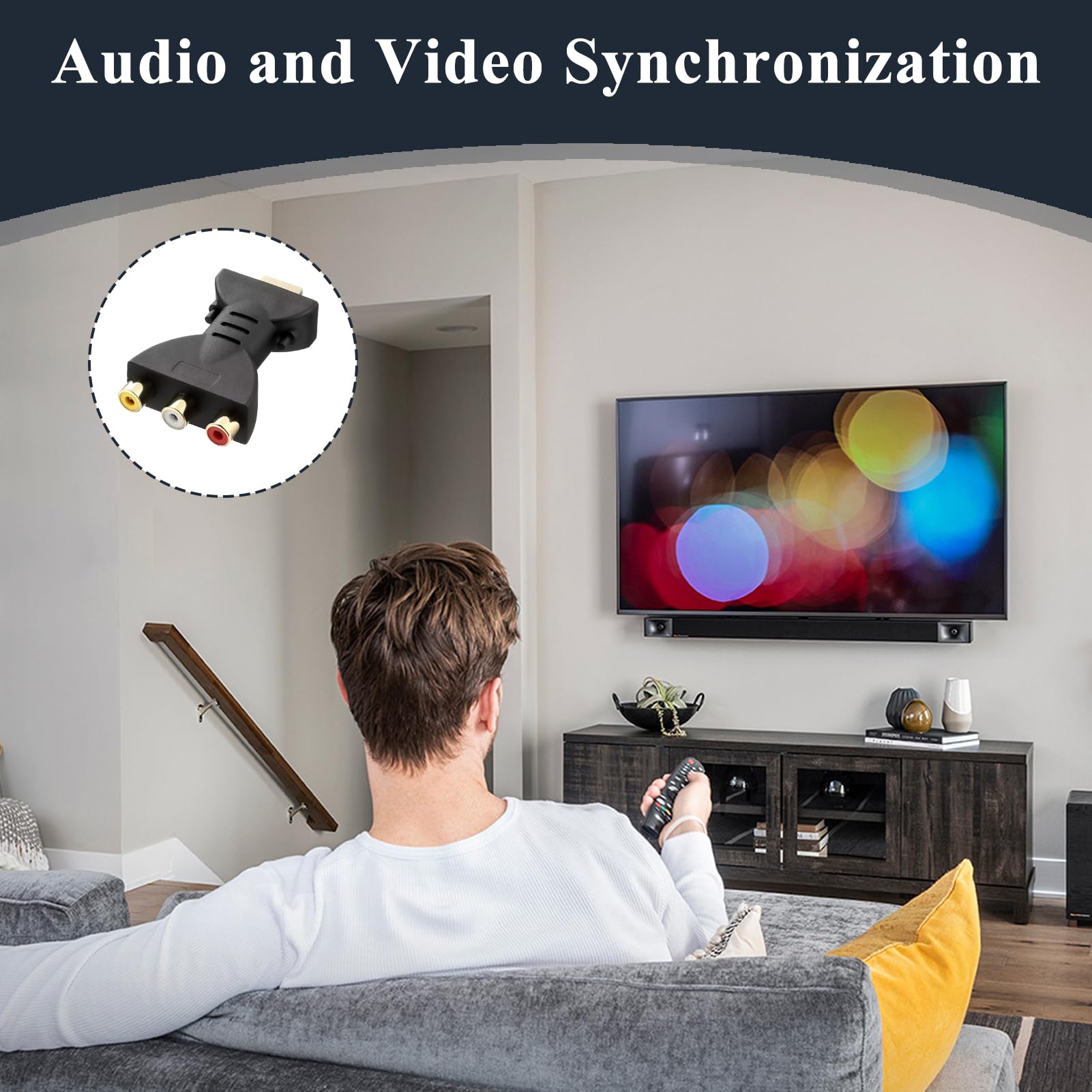 Adaptateur HDMI Vers RCA - Convertisseur Vidéo 1080P Pour Anciennes TV, Lecteur DVD, PS3, Xbox