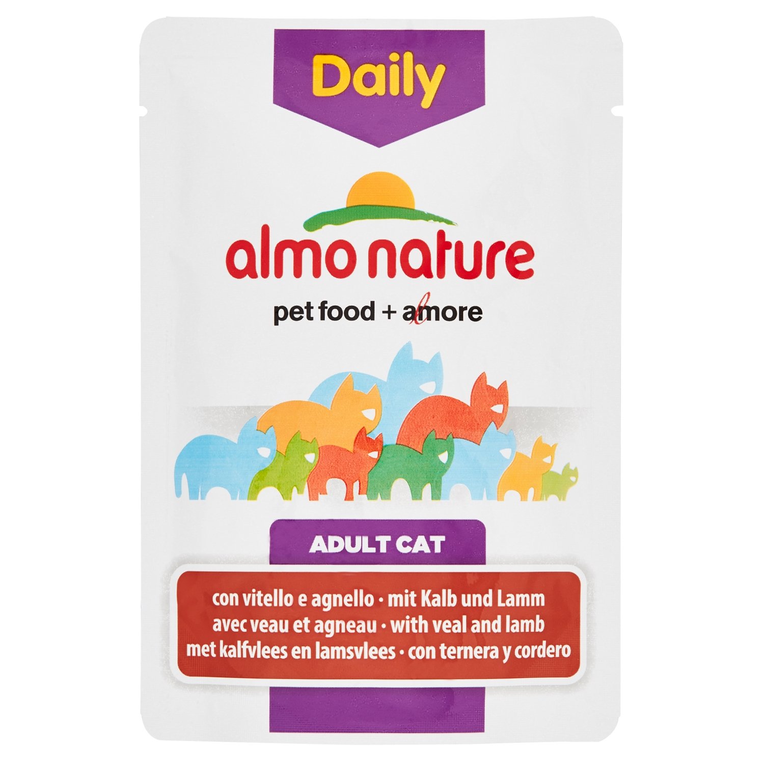 almo nature 30 x Daily Menu Gatto Con Vitello E Agnello 70g, Trasparente