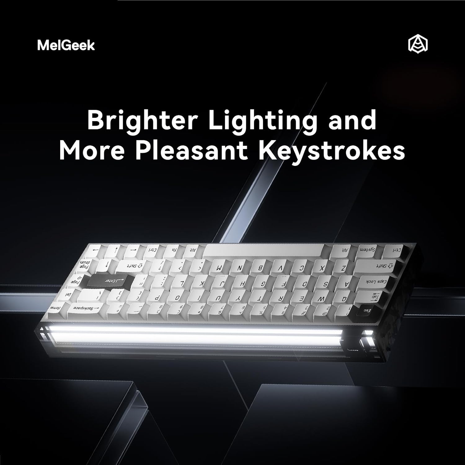 MelGeek MADE68 Ultra+ Wired Gaming Keyboard, Magnetic Keyboard with Hall Effect, 65% Compact Rapid Trigger, Hot-Swappable, RGB Snap Tap & Adjustable Actuation, Online HIVE Custom, Aluminum Case-Black