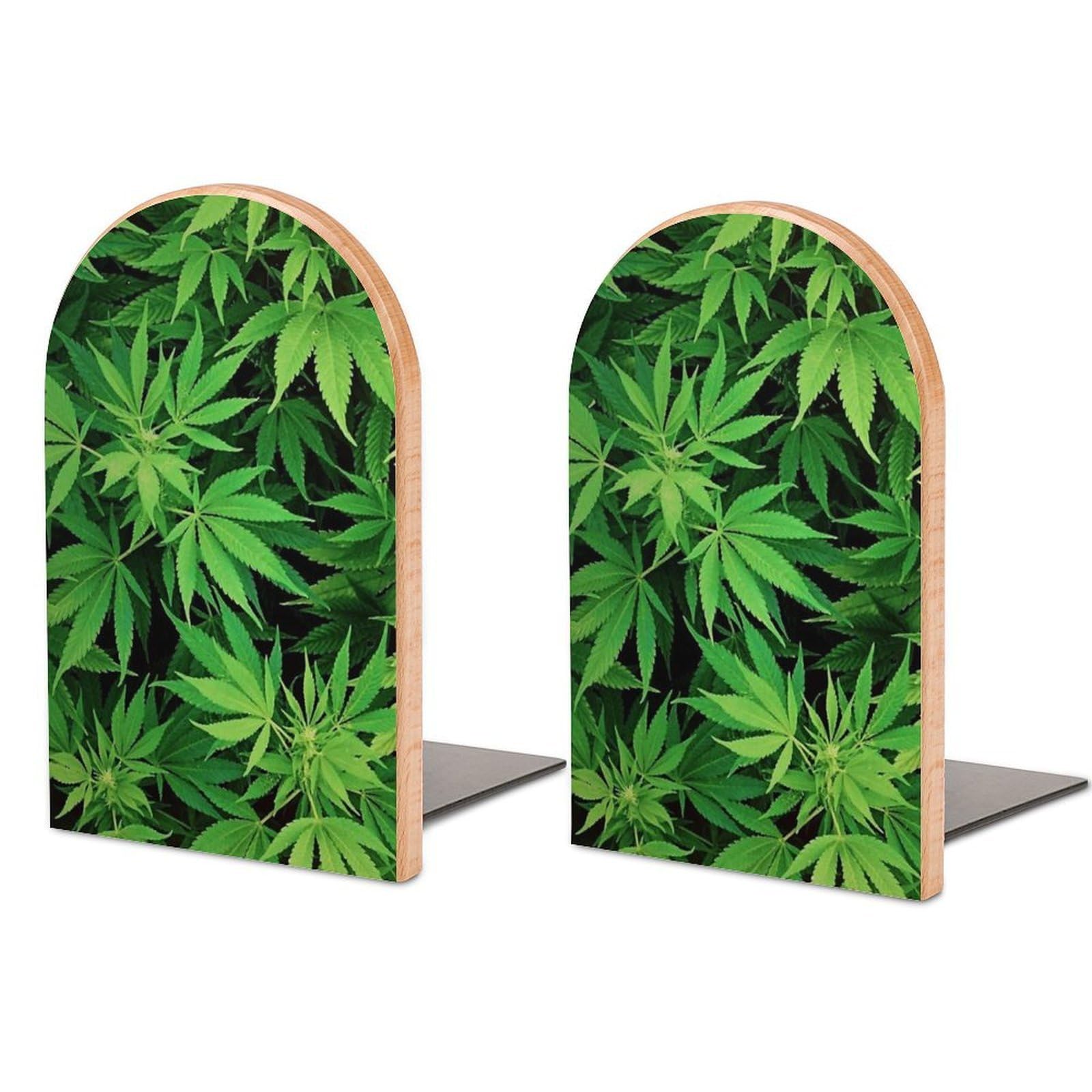 Nclqvjxzkhw Style Weed Leaf Book Ends For Shelves Bookends Bookshelf Holder Stand Books Stopper Home Office Decor
