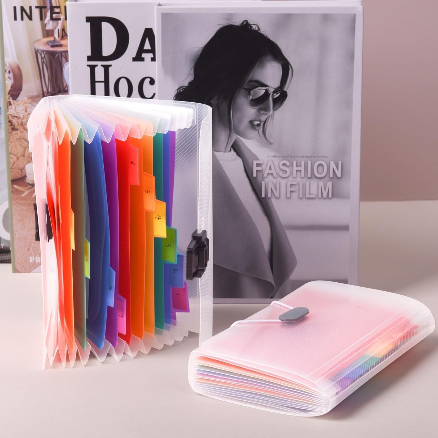 2 Pack Flash Kartenhalter Regenbogen 13 Taschen A6 Akkordon Datei Organisator für Karten, Gutscheine, Quittung, Steuerartikel, Mini-Ticket erweiternde Ordner, erweiterbarer tragbarer Ordner