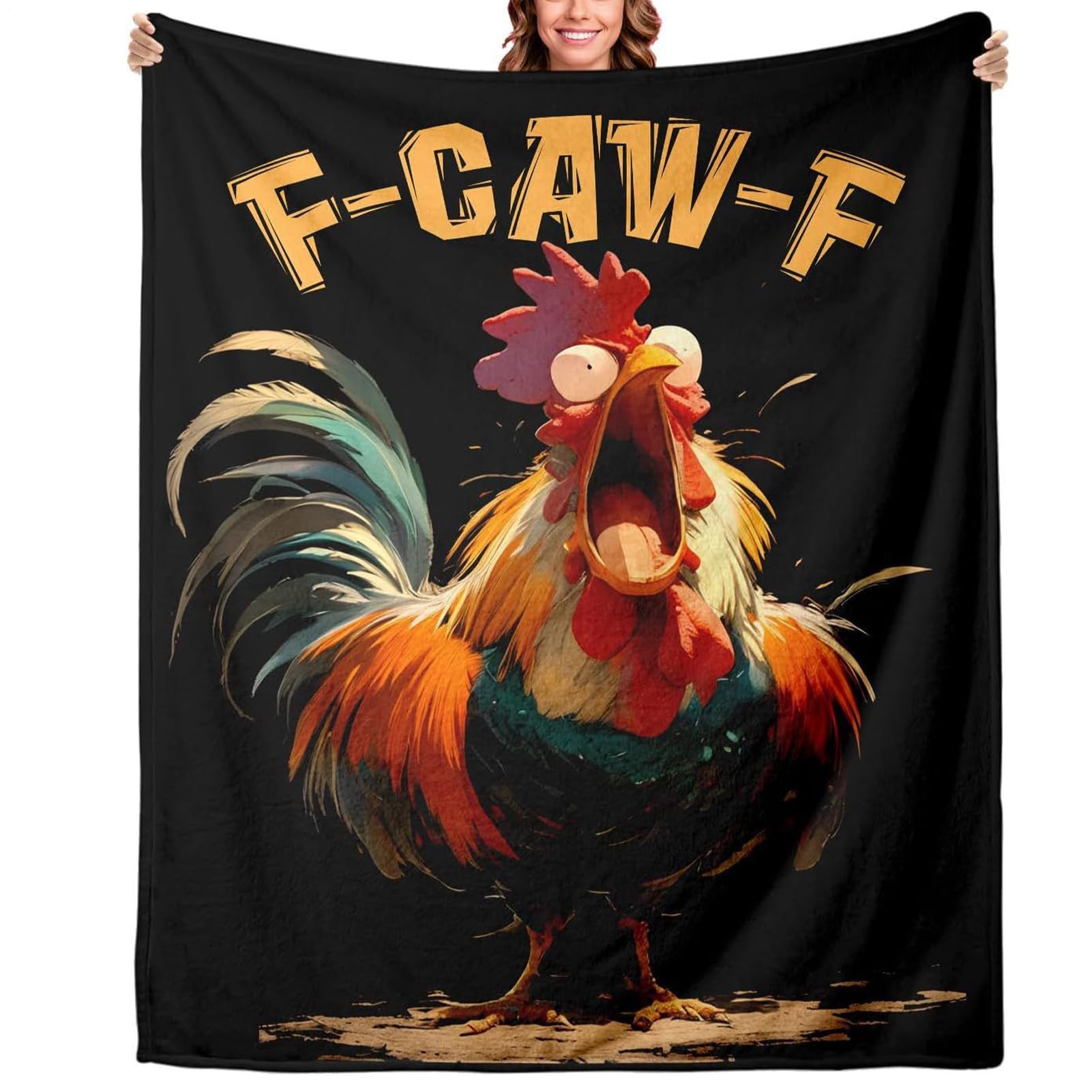 Couverture poulet drôle et chaude plaid doudoune douceur pour canapé et lit salon