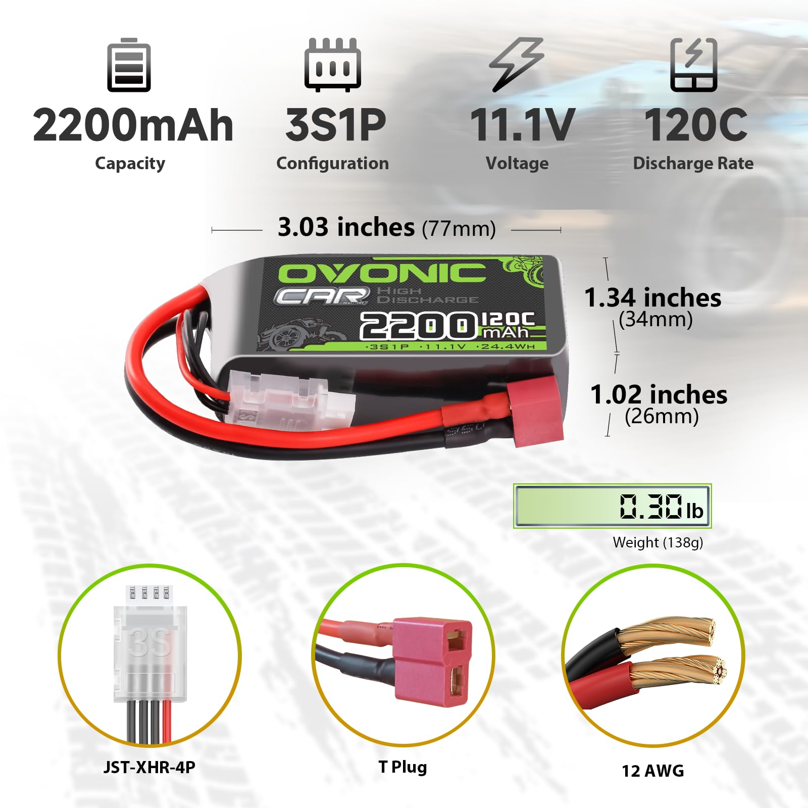 2 Batterie LiPo 3000mAh 50C 11.1V Con Connettore Dean – Per Drone/auto RC - Foto 3