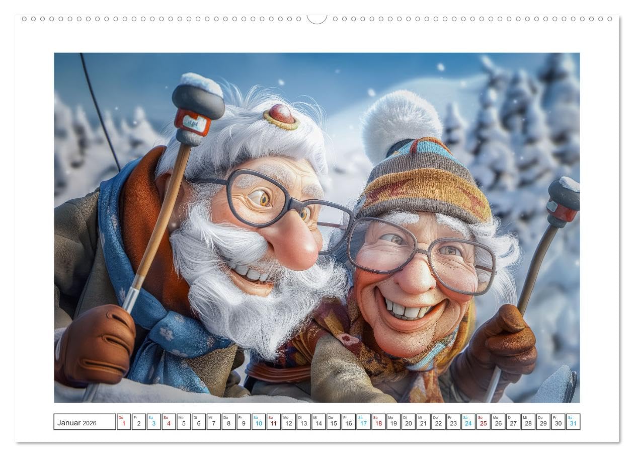 Alt, aber nicht leise (hochwertiger Premium Wandkalender 2026 DIN A2 quer), Kunstdruck in Hochglanz: Satirische Sprüche und witzige Illustrationen ... zum alten Eisen gehören. (CALVENDO Spass)
