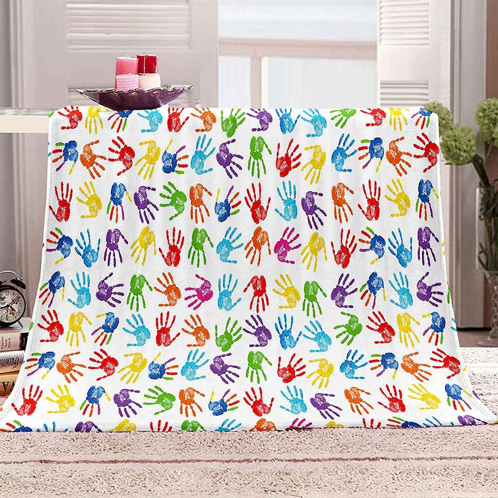 Couverture polaire microfibre douce plaid palmier 3D thermique 130x150