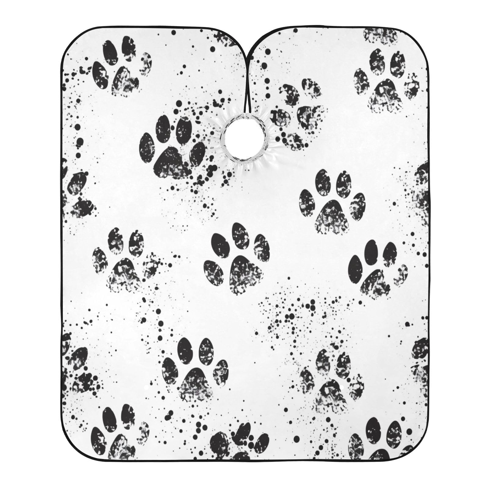 Kigai Dog Paws Hair Cutting Cape for Men & Women Waterproof Barber Cape Professional Hairdressing Salon Styling Apron with Adjustable Closure Snap