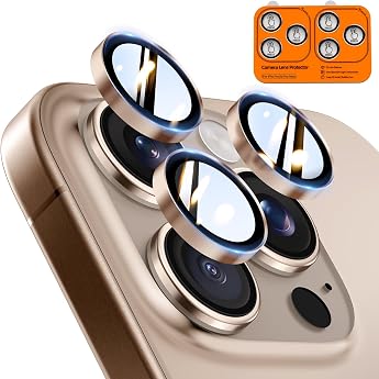 TOCOL For iPhone 16 Pro Max / 16 Pro Camera Protector 2 Sets Desert Sand