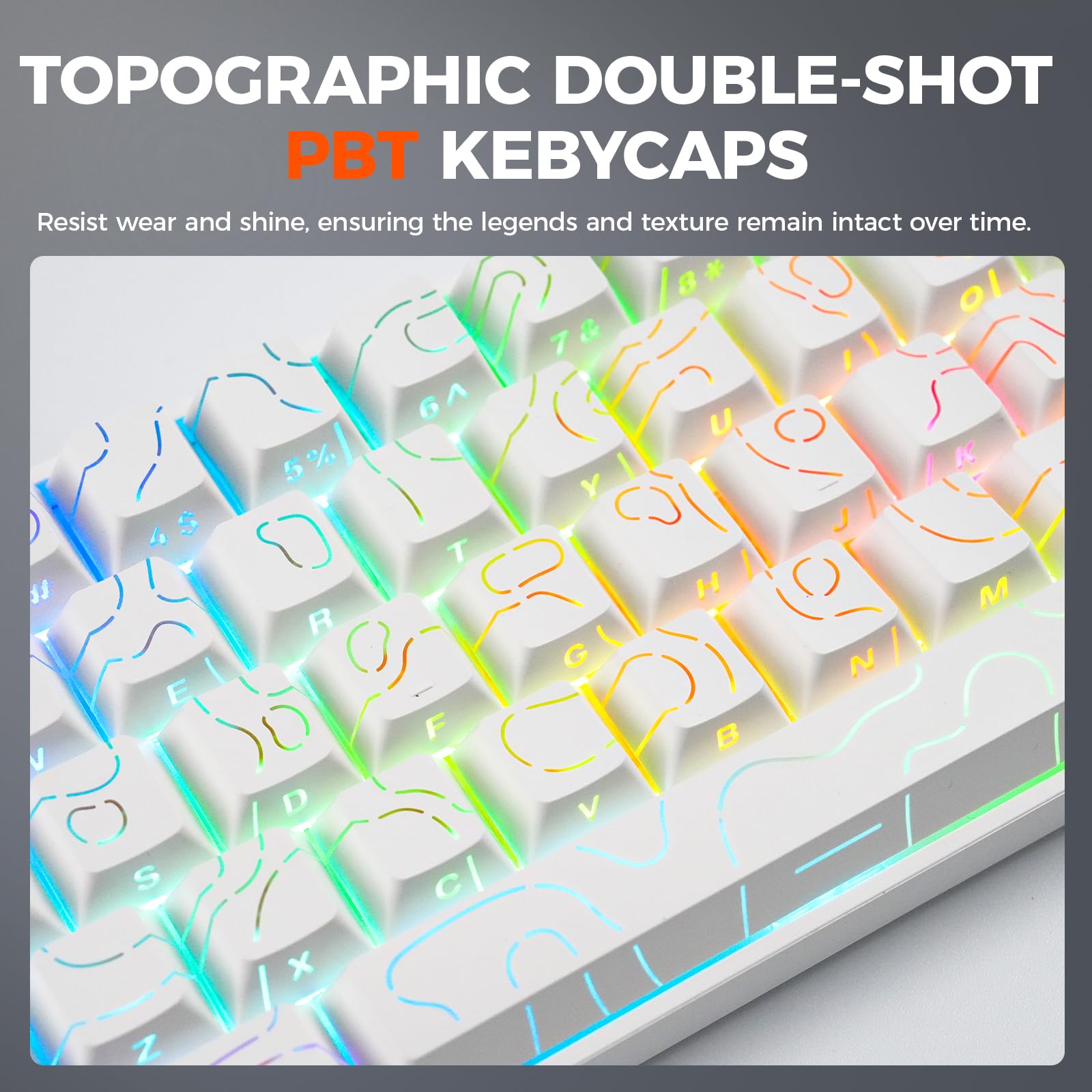 DAREU COOL60 Teclado Mecanico Magnético 8K Hz Rapid Trigger, Teclado con Cable 60% con Teclas Transparentes, 15 Modos RGB, precisión RT de 0,01 mm, actuación Ajustable, para PC/Mac (Blanco) | Teclado con cable 60 % con teclas transparentes, 15 modos RGB,