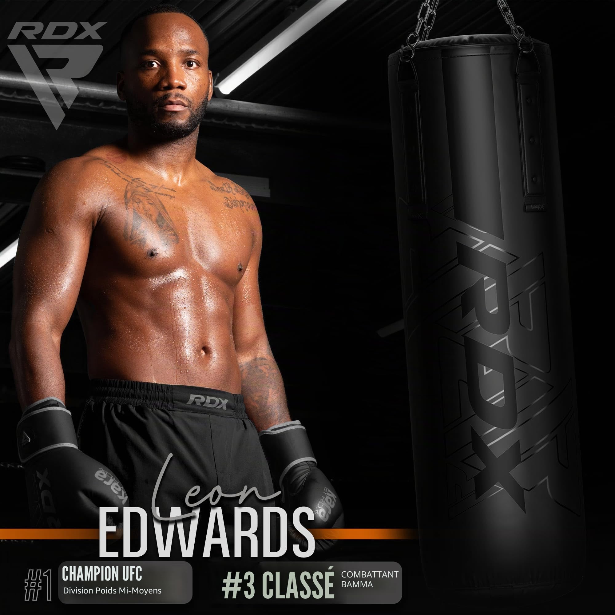 RDX Sac de Frappe Adulte 5ft, 3PC Rempli Anti Balançoire Lourd Boxe Punch Bag avec Gants Kit pour Muay Thaï MMA Arts Martiaux Sparring Punching Kickboxing D’entraînement, Domicile Gym Fitness