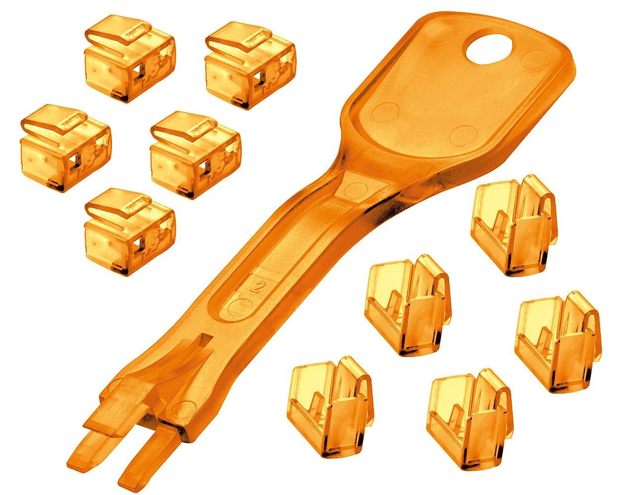 LINDY 40480 RJ45 Port Lock (Pack of 10) with Key: Code ORANGE