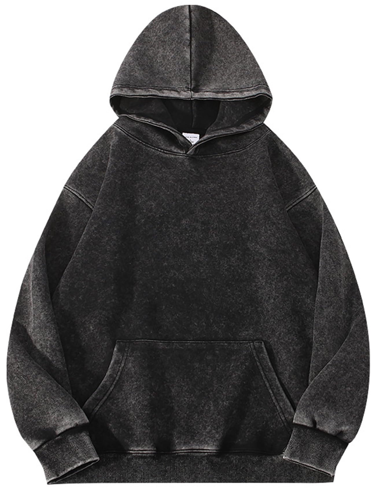 Kissonic Felpa da donna con cappuccio vintage con lavaggio acido, alla moda, pesante, con cappuccio, per coppie, streetwear