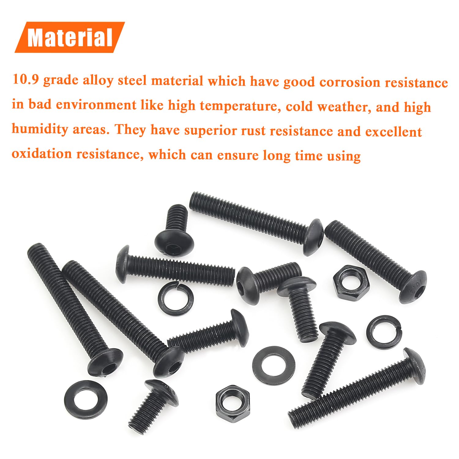 Swpeet 141-Piece M6 Crib Hardware Screws Kit - Black Hex Socket Bolts & Barrel Nuts With Allen Wrench