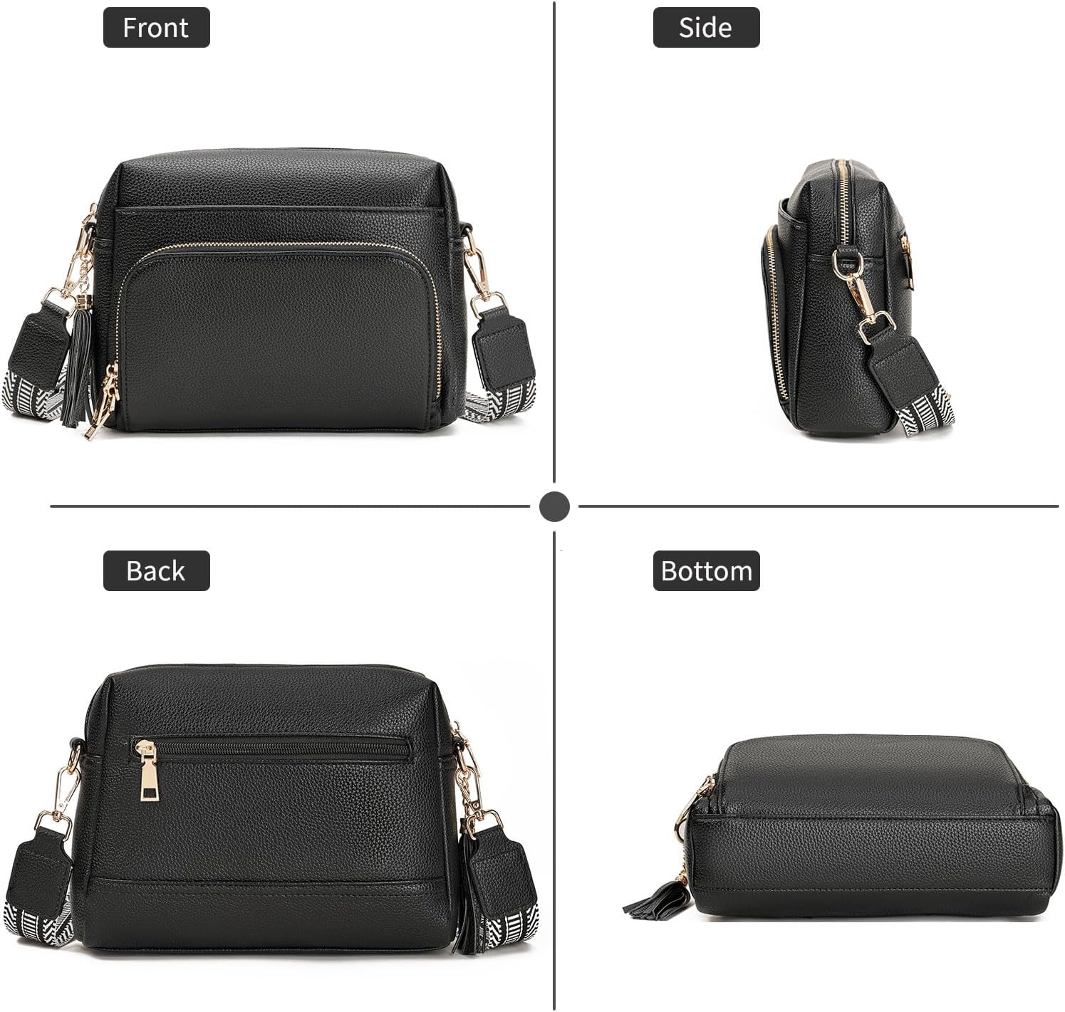 FALAN MULE Crossbody Purses for Women Trendy,Vegan Leather Medium Women's Crossbody Travel Purse Built in Wallet - Image 6