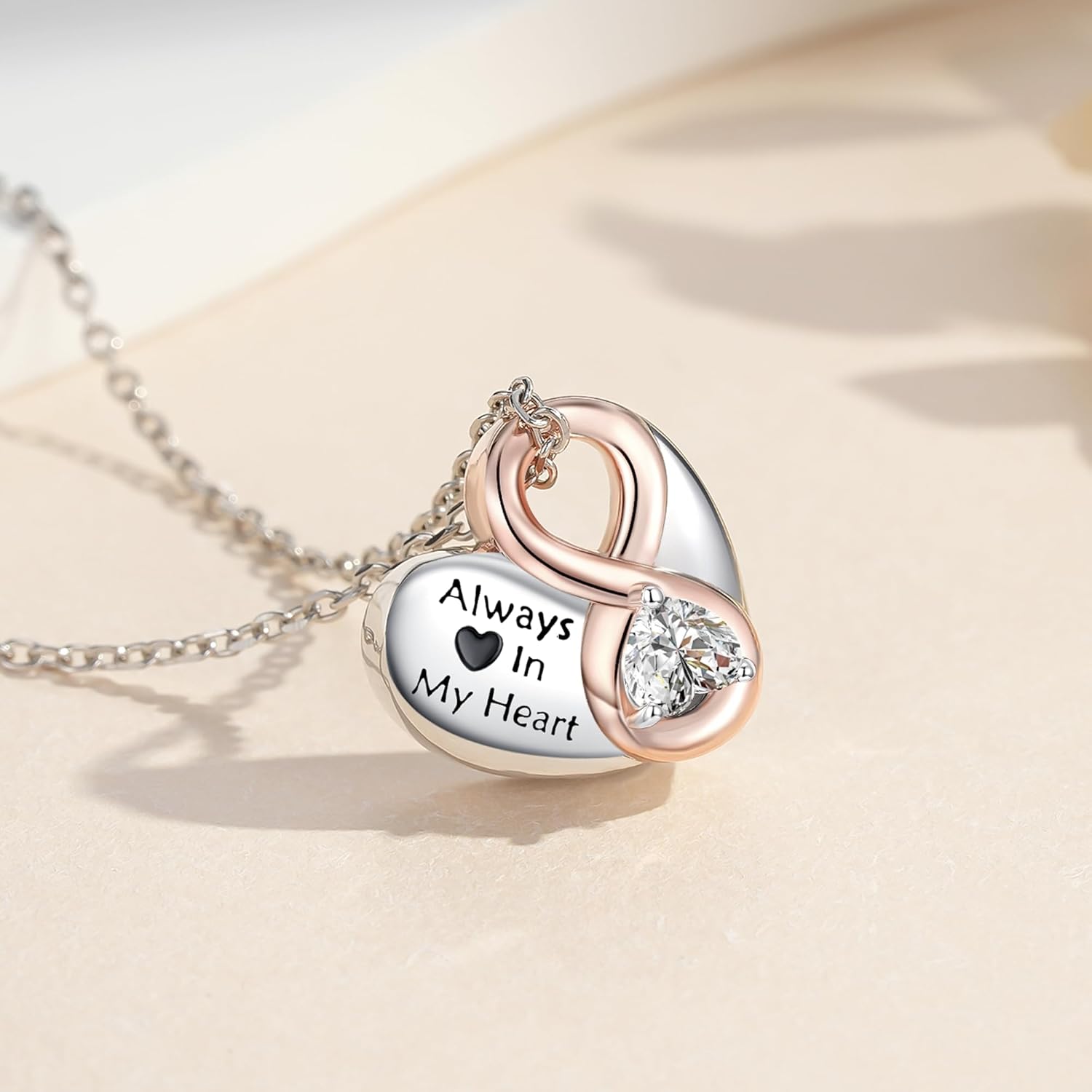 Urn Necklaces for Ashes 925 Sterling Silver Infinity Cremation Heart Necklace Memorial Keepsake Teardrop Eternity Memorial Pendant Jewelry for Women - Image 2