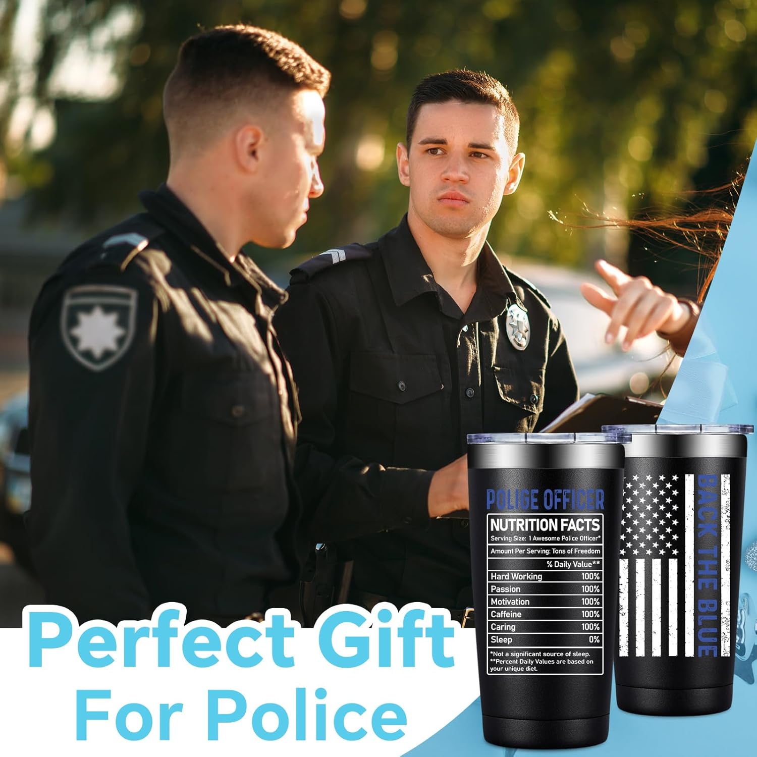 Fufandi Police Officer Gifts - Police Gifts for Men, Women - Retirement Christmas Fathers Day Birthday Gift for Dad Husband - Tumbler Cup 20oz - Image 2