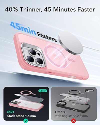 Vista 660 de ESR - Funda para iPhone 15 compatible con MagSafe, funda protectora de grado militar con soporte integrado, cubierta trasera resistente a