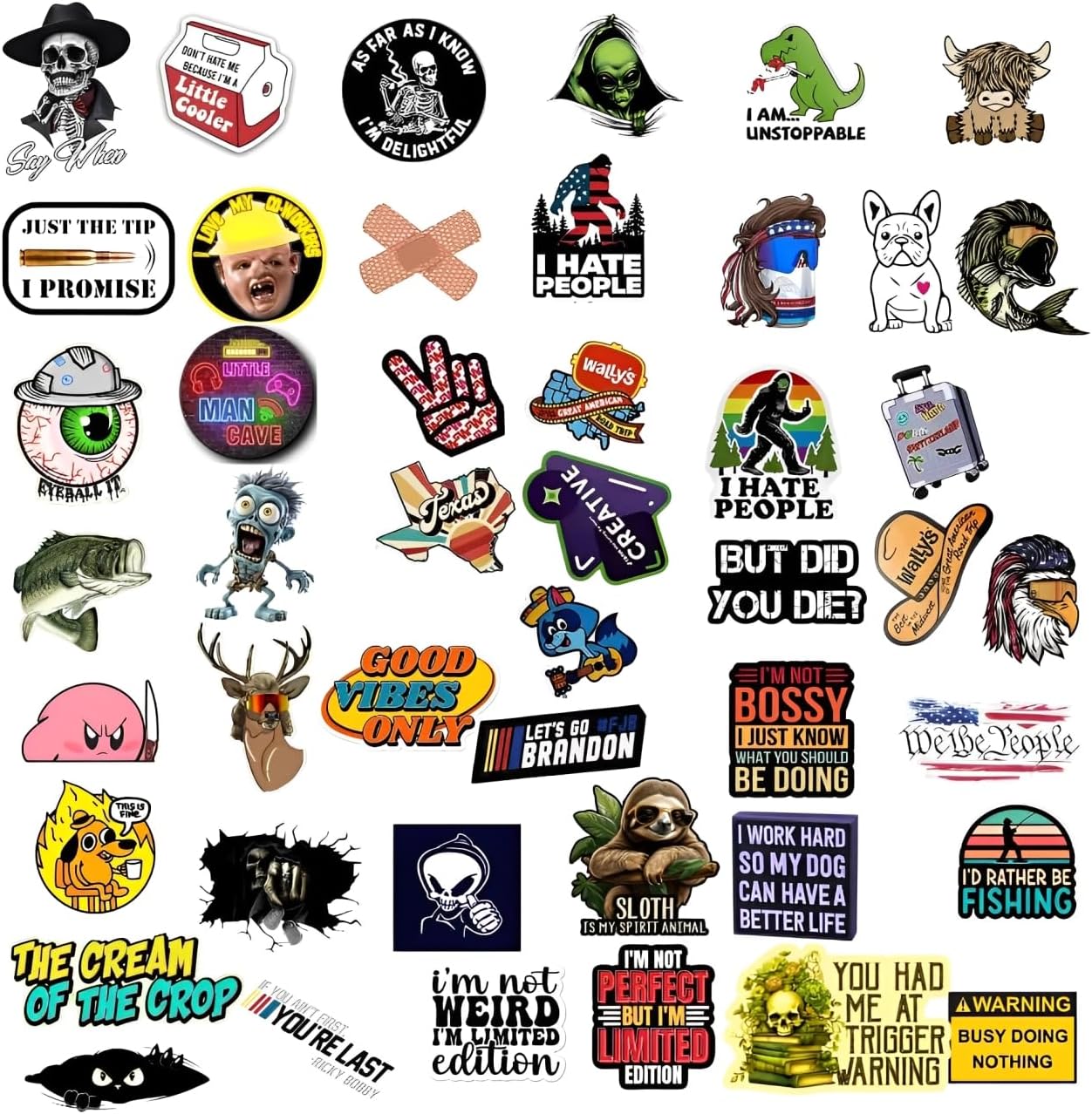 Alpacastore 200 PCS Stickers for Adults - Funny for Water Bottle, Laptop, Helmet, Cars, Tool Box, Cars - Blue Collar Stickers for Men, Waterproof 200 Styles (400 (Piece)) image 4