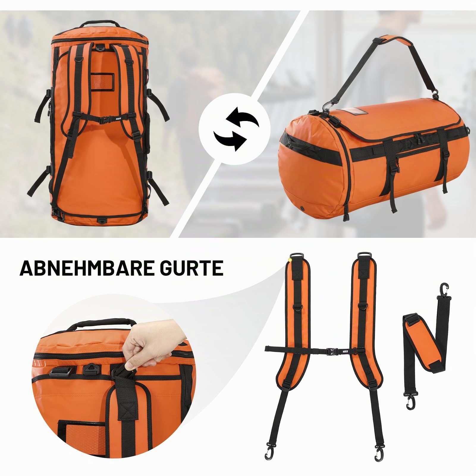 MIER Unisex Seesack Gepäck-Handgepäck