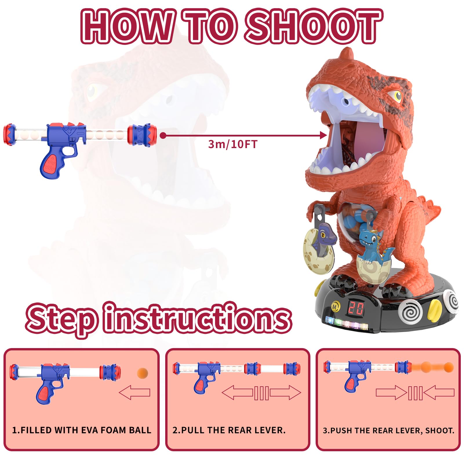 Dinosaur Blaster Toys - Chomp & Shoot! -7