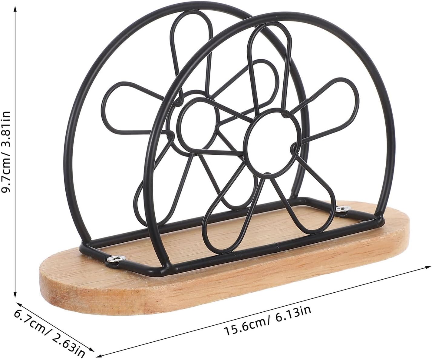 4pcs Stainless Steel Napkin Holder Flower Design Upright Tissue Dispenser Decorative Paper Towel Holder for Dining Table Kitchen Picnic Restaurant