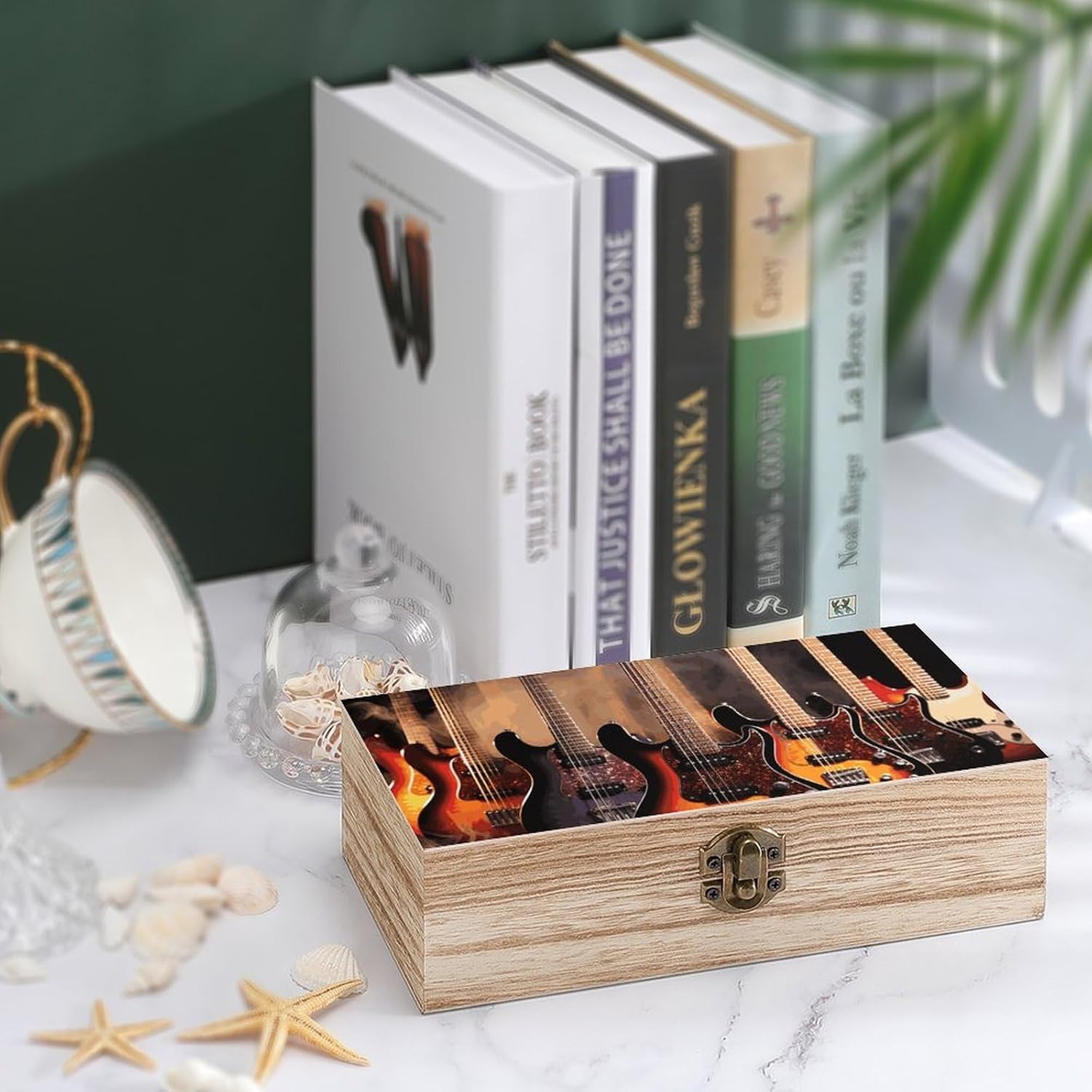 Wooden Storage Box with Hinged Lid Wood Keepsake Box Decorative Gift Boxes image 4