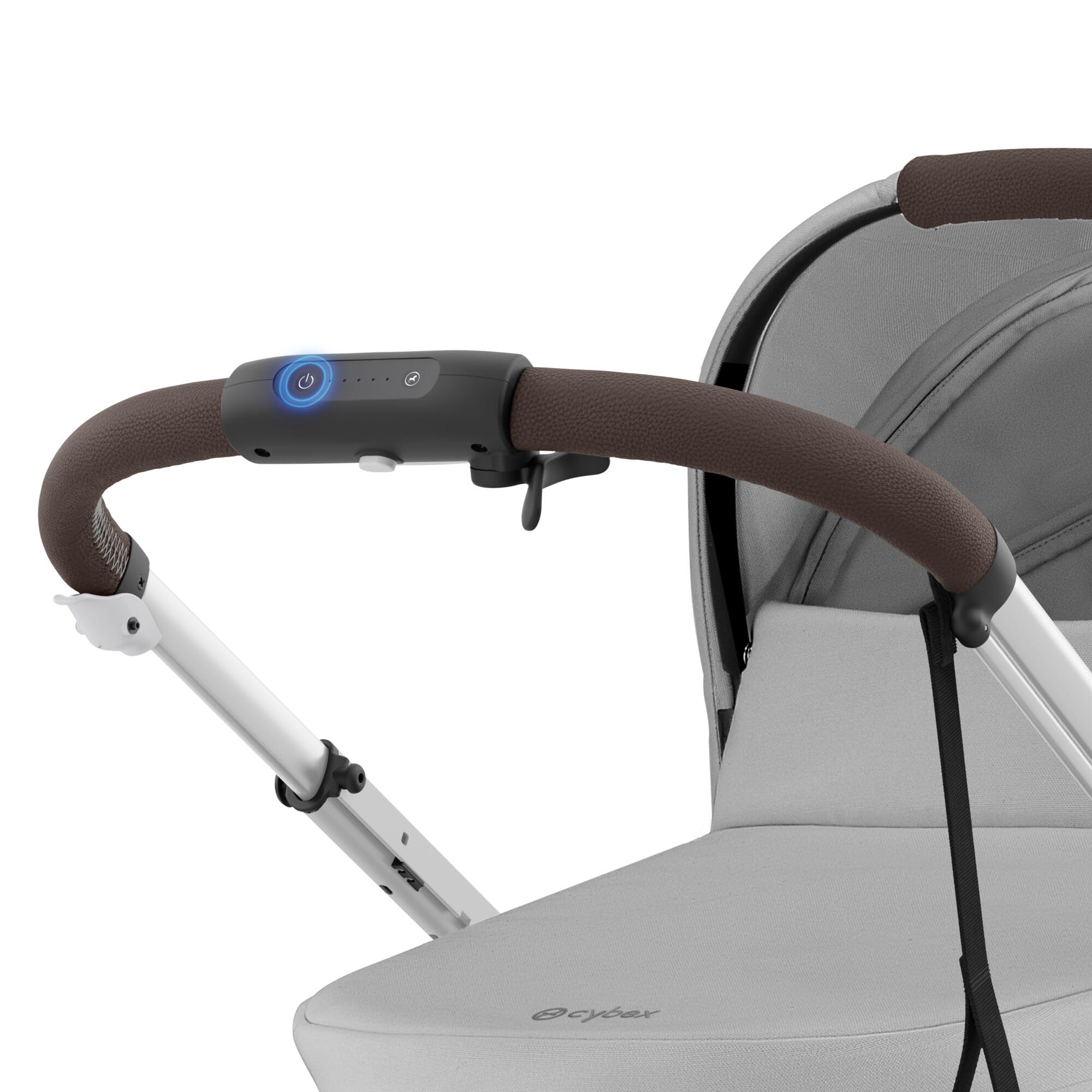 CYBEX Poussette Gold e-GAZELLE S, De la naissance à environ 4 ans, Max. 22 kg (mode simple) / 2x 22 kg (mode Duo), Système tout-en-1 avec propulsion électrique et 20+ configurations, Gris pierre
