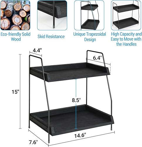 Miniatura 6 de Megsooul Accesorios de barra de café y organizador de encimera, organizador de estación de café, organizador de estante de encimera de cocina,