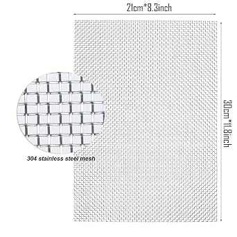 4 Pack 5 Stainless Steel Mesh, 12x8 Inch Wire Mesh Sheets for DIY Projects - Easy to Cut, No Rust