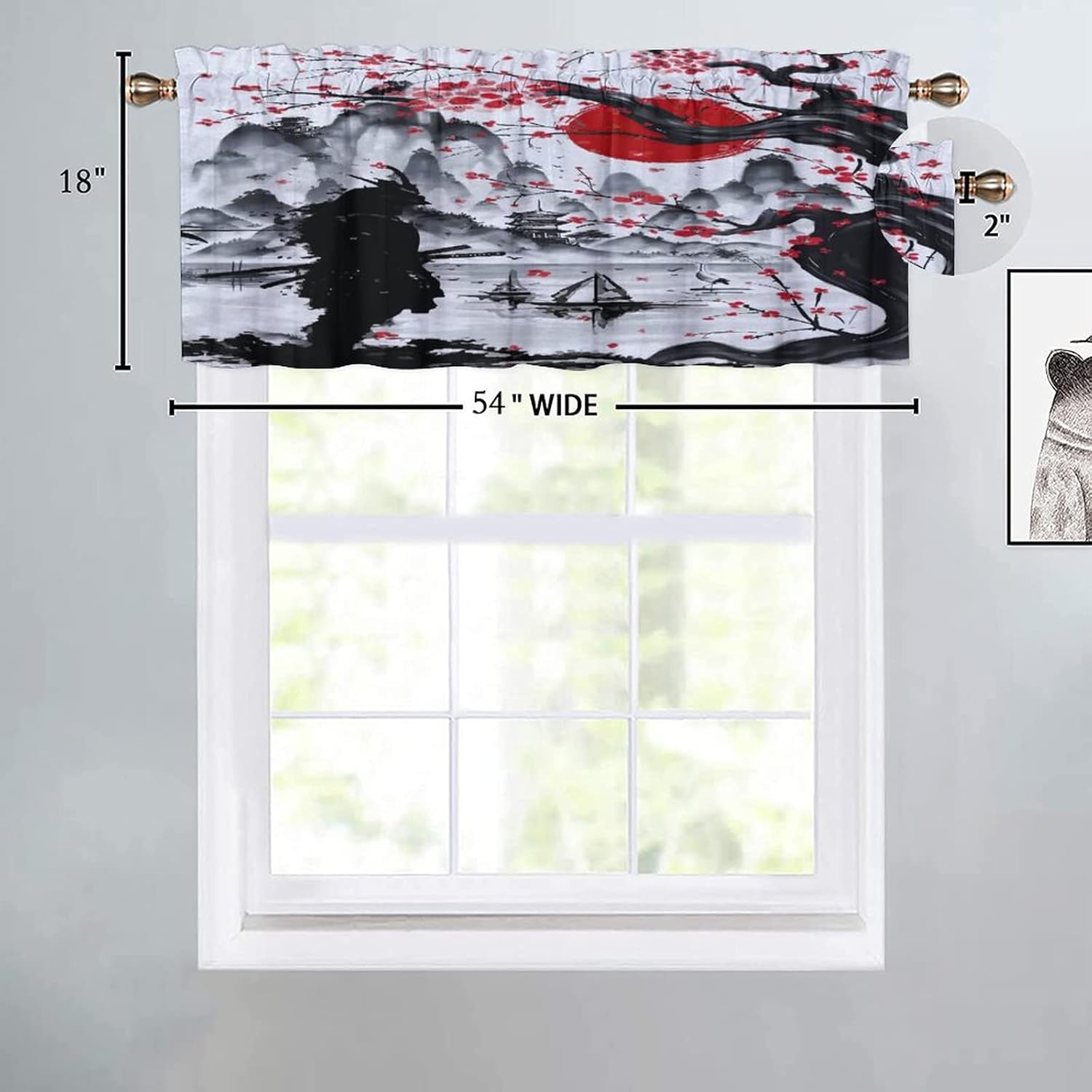 Retro Japanese Curtains Living Room Bathroom Bedroom Rustic Curtains Window Treatments Small Cafe Curtains