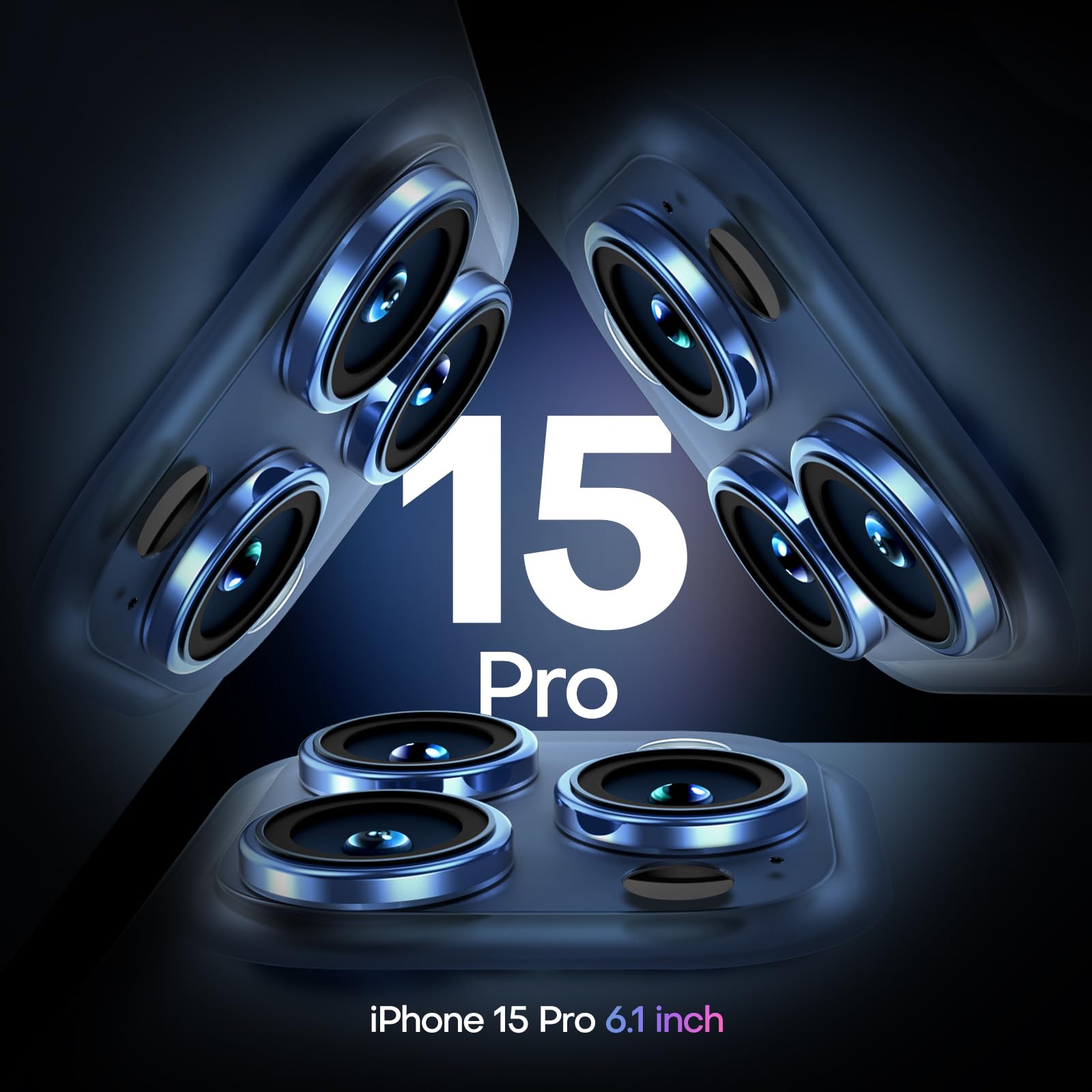 TAURI Cover per iPhone 15 Pro, [3 in 1] 1 Custodia[Senza Ingiallimento] con 2 Pellicole Vetro Temperato, [Protezione Antiurto Militare] Sottile Antishock, Anticaduta- Trasparente