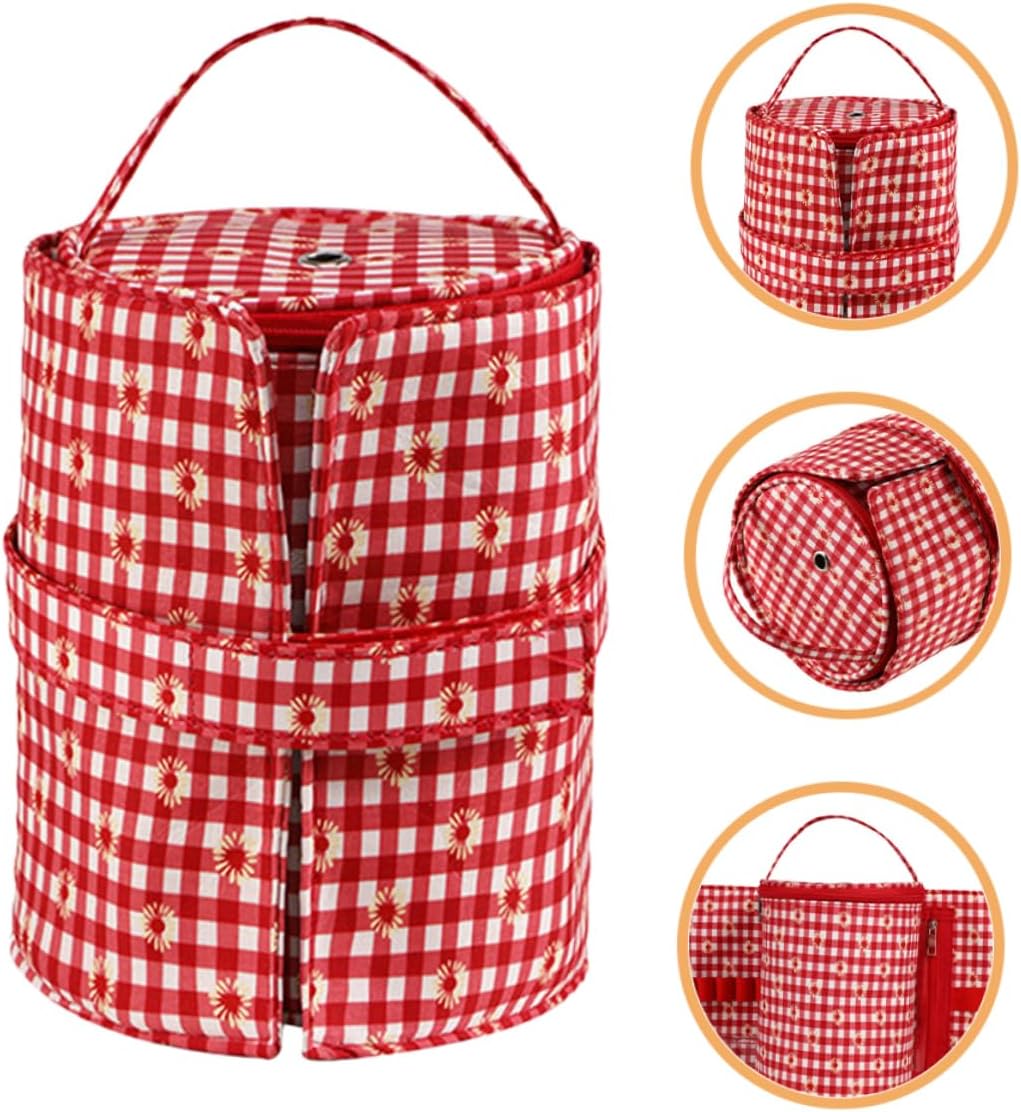 HOMSFOU Knitting Needle Storage Bag Craft Bag for Yarn Hooks Sewing Tools Crochet Organizer Portable Easy to Carry