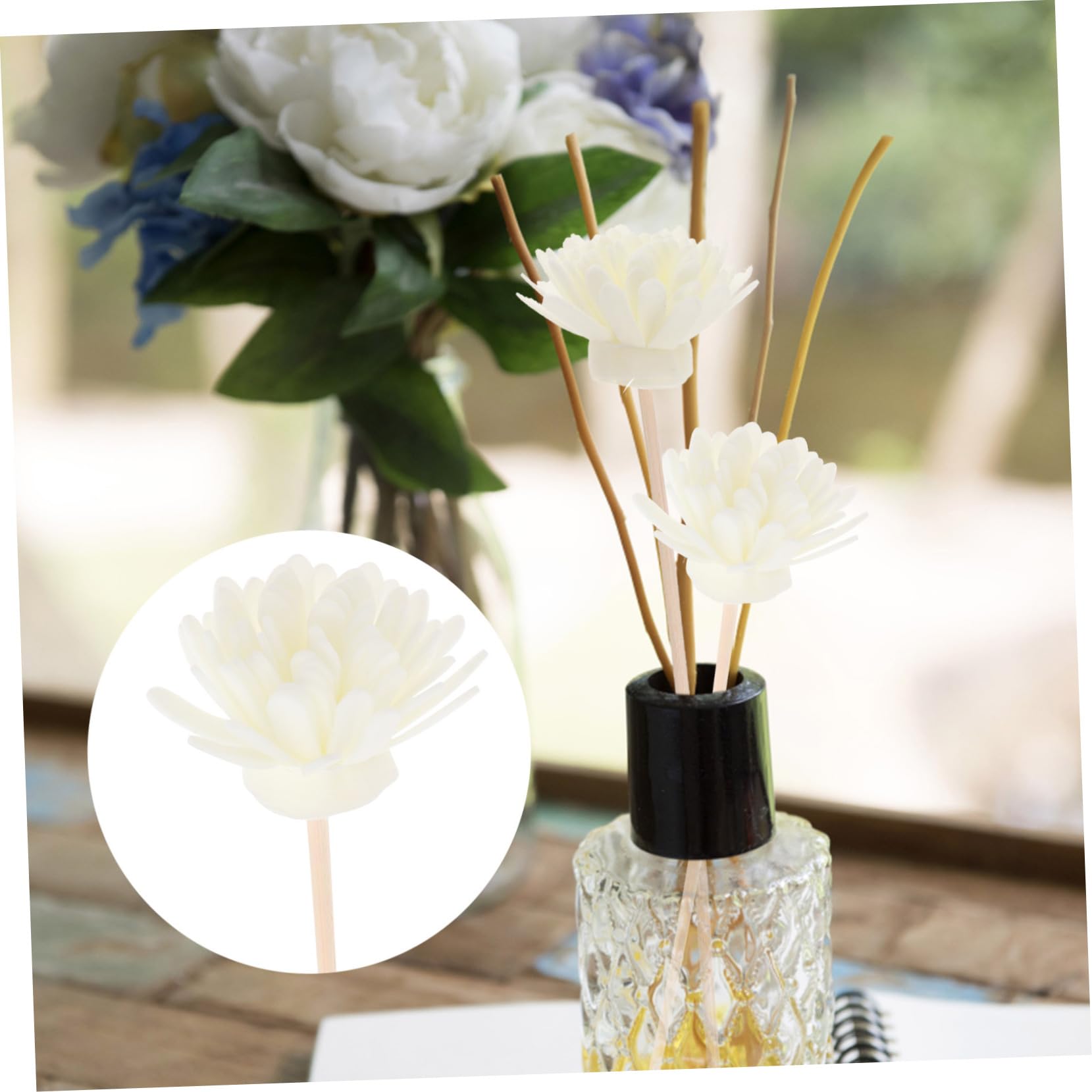 OSOLADY 5set Small Chrysanthemum Diffuser Sticks Rattan Reeds for Diffuser Natural Fragrance Replacement for Home Office and Bathroom Decor