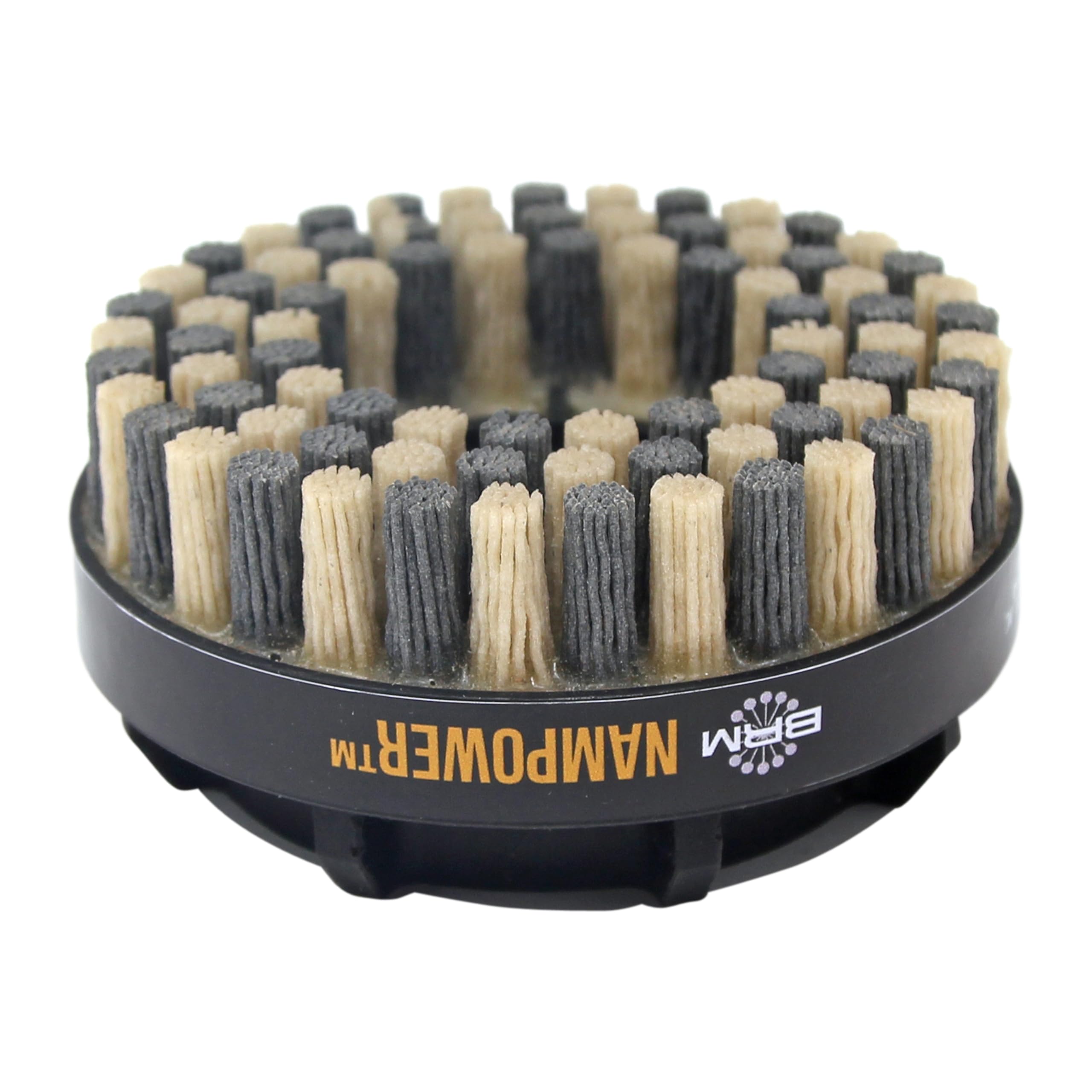 Brush Research ADD1001880 Nampower - Spazzola a disco abrasiva, foro filettato, filamento combinato, diametro 100 mm, diametro del filo 0,1 cm, foro pergolato 2,2 cm, lunghezza setola 18 mm, 2200 giri/min (confezione da 1)