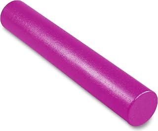 DRUNA Rodillo Rulo de Espuma Alta Densidad Redondo para Masajes Musculares Pilates Yoga High Density Foam Roller Fitness INDIGO 90 * 15 cm. Ciclamen