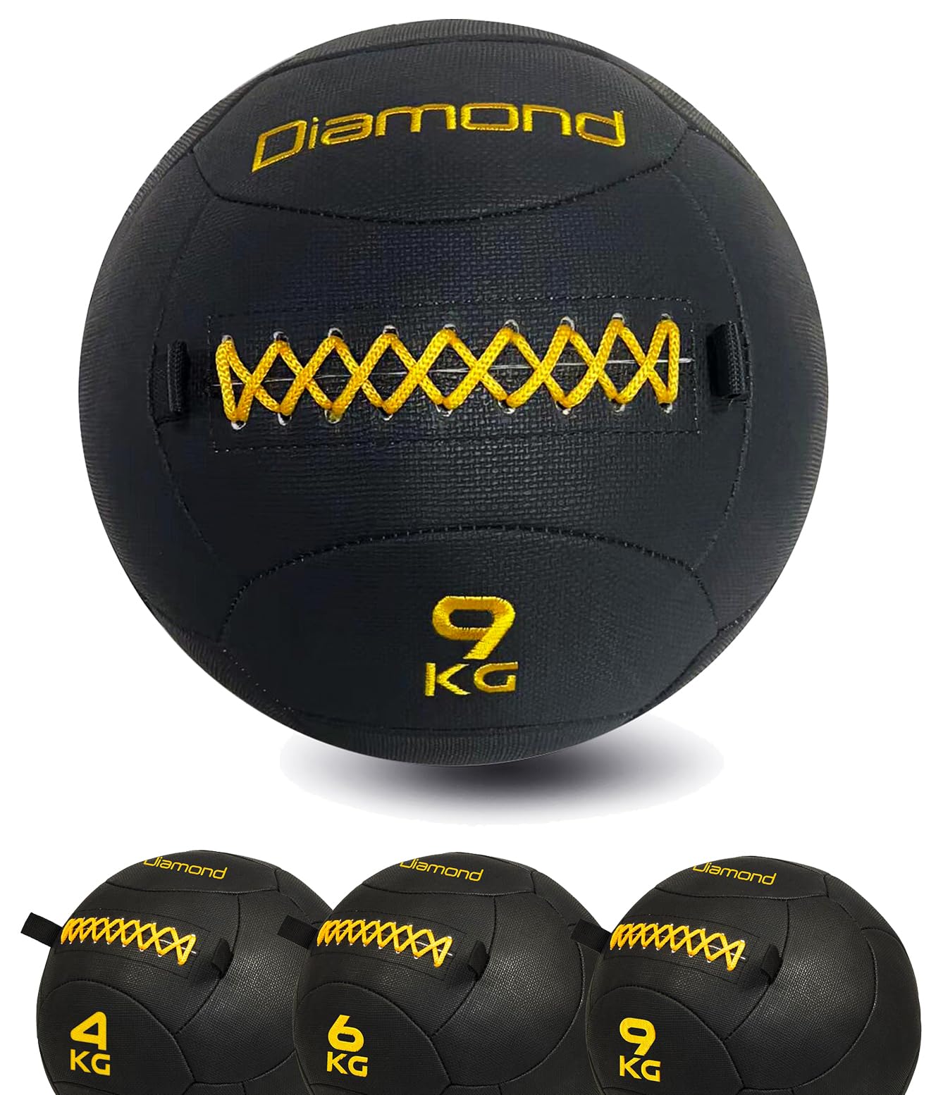 G5 HT SPORT Wall Ball DIAMOND per Crosstraining [4, 6, 9 kg] Palla Professionale in Pelle con Cucitura Rinforzata | Palla Medica, Palla Fitness per Workout Intensivi e Competizioni