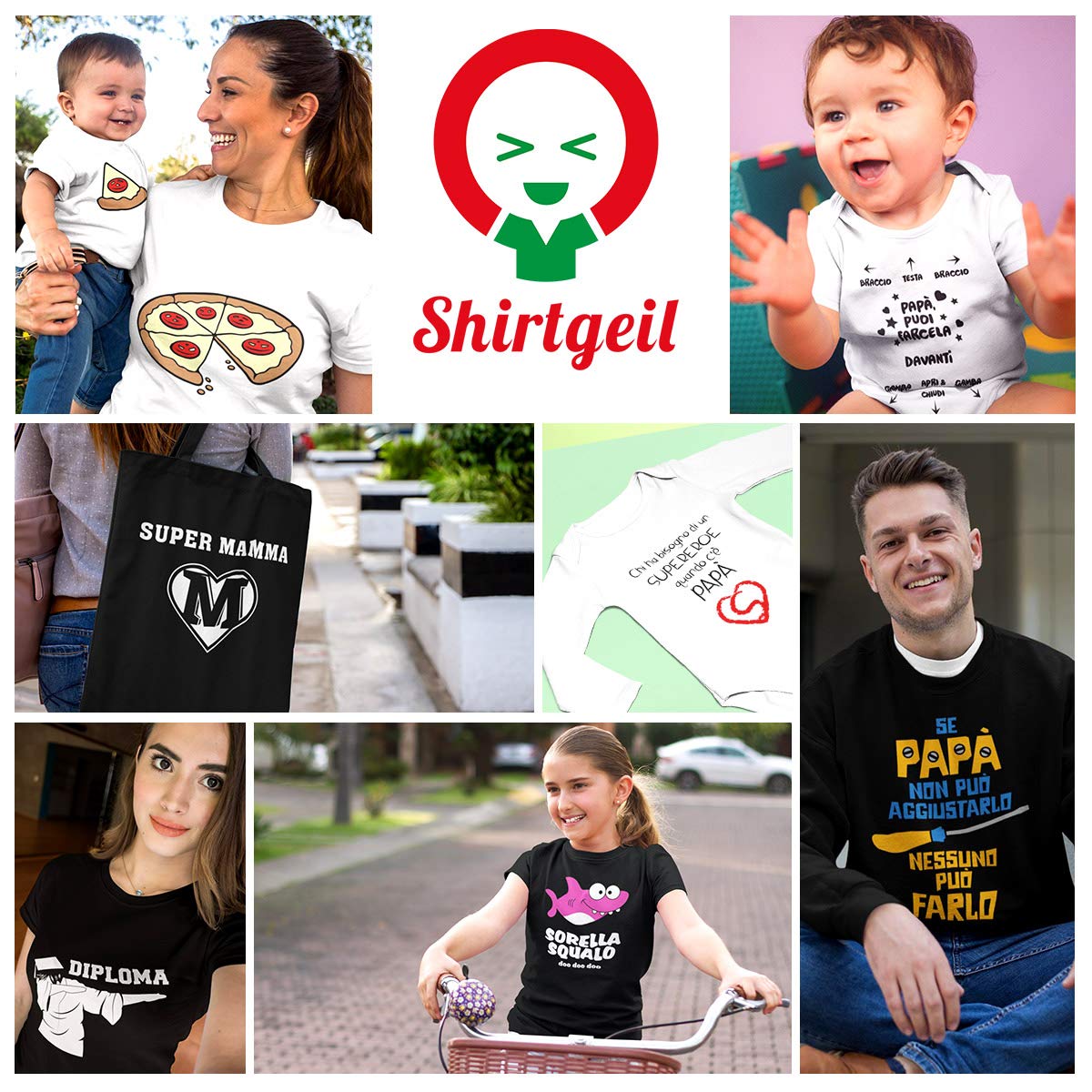 Coppia di T-Shirt per Regalo Padre e Figlio/Piccolo e Grande scoreggione papà