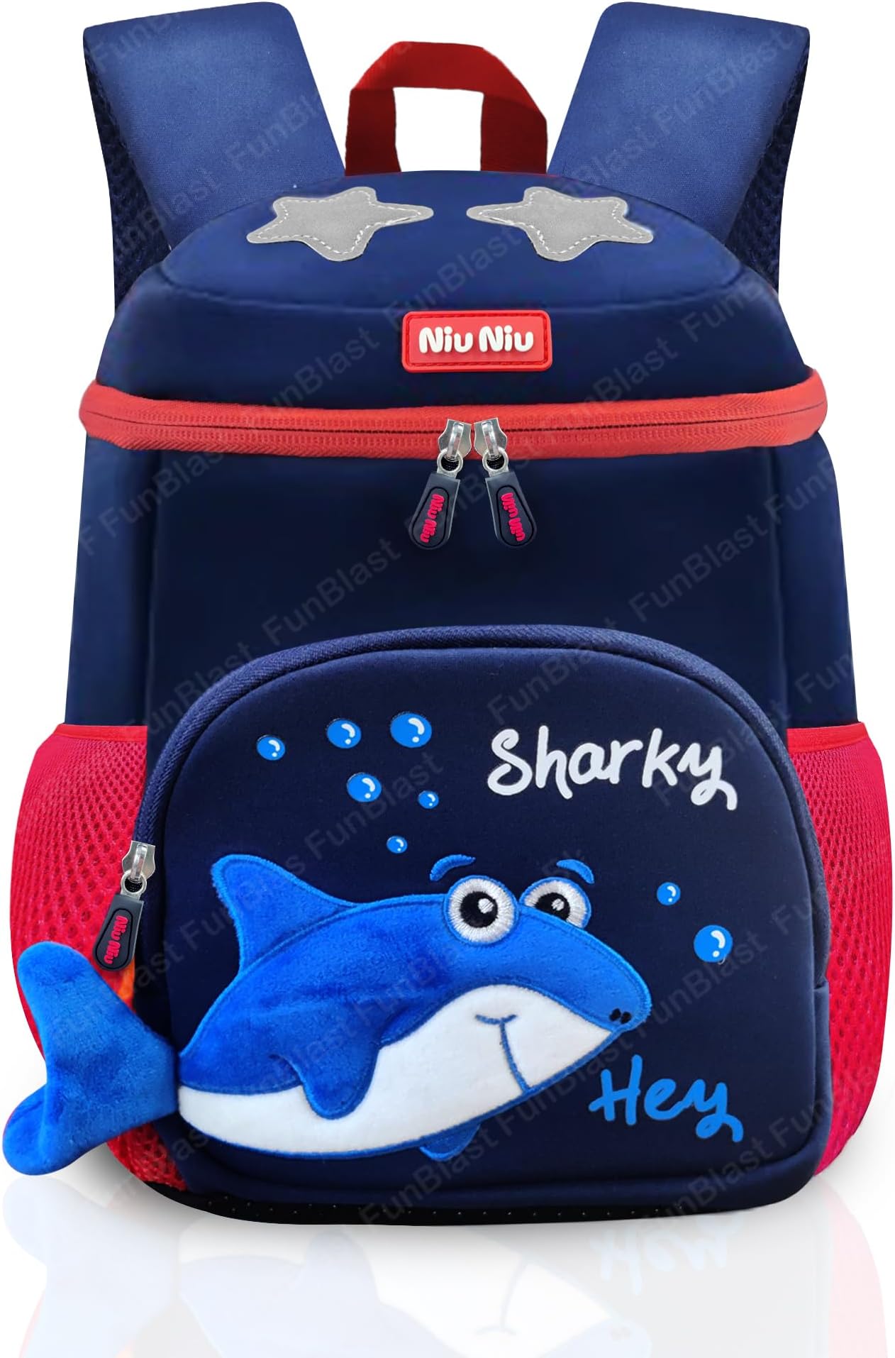 FunBlastCute Sharky Kids' Bagpack - Mini Travel Bag for 1-6 Years, Pre-Schoolers & Toddlers (28 x 23 x 13 CM)
