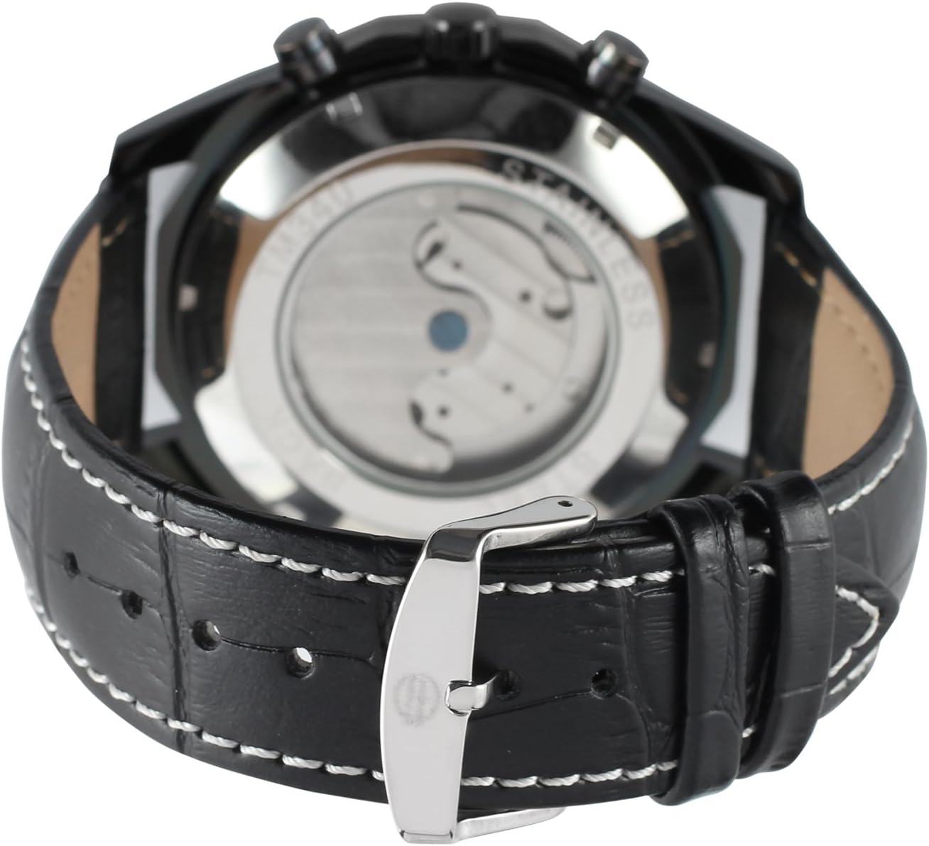 Forsining Men's Self winding Original Automatic Tourbillion Calendar Leather Strap Wrist Watch FSG340M3B1 image 4
