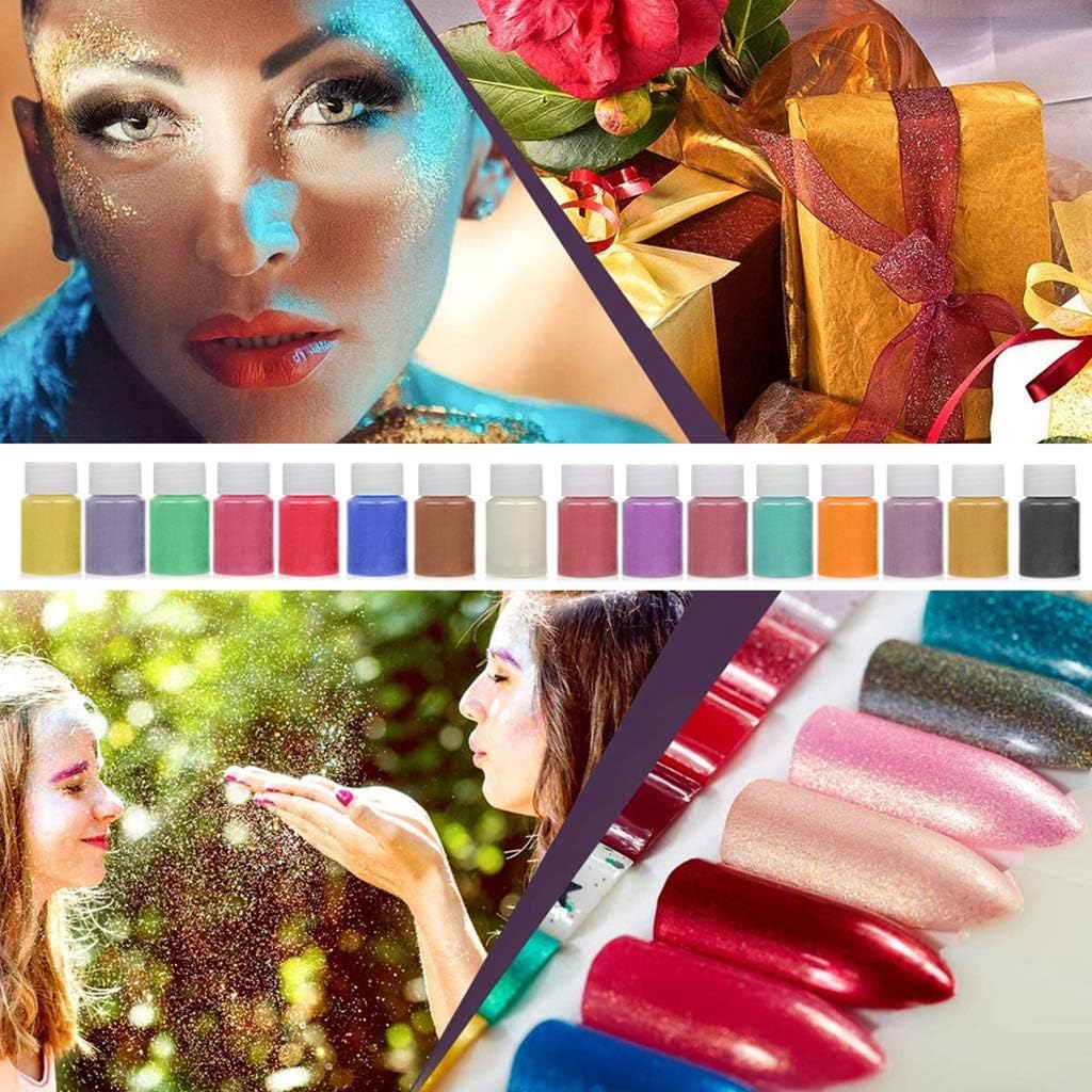 1 Set Epoxy Resin Dye Pearl Pigment for Soap Handmade Cosmetic Grade Pearlescent Natural Mica Mineral Powder Art Resin